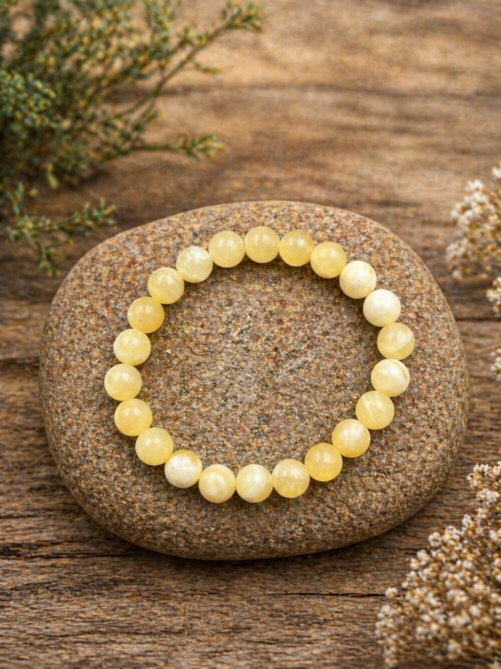 Butter Jade Crystal Stretch Bracelet | Handmade - Picture 4 of 6